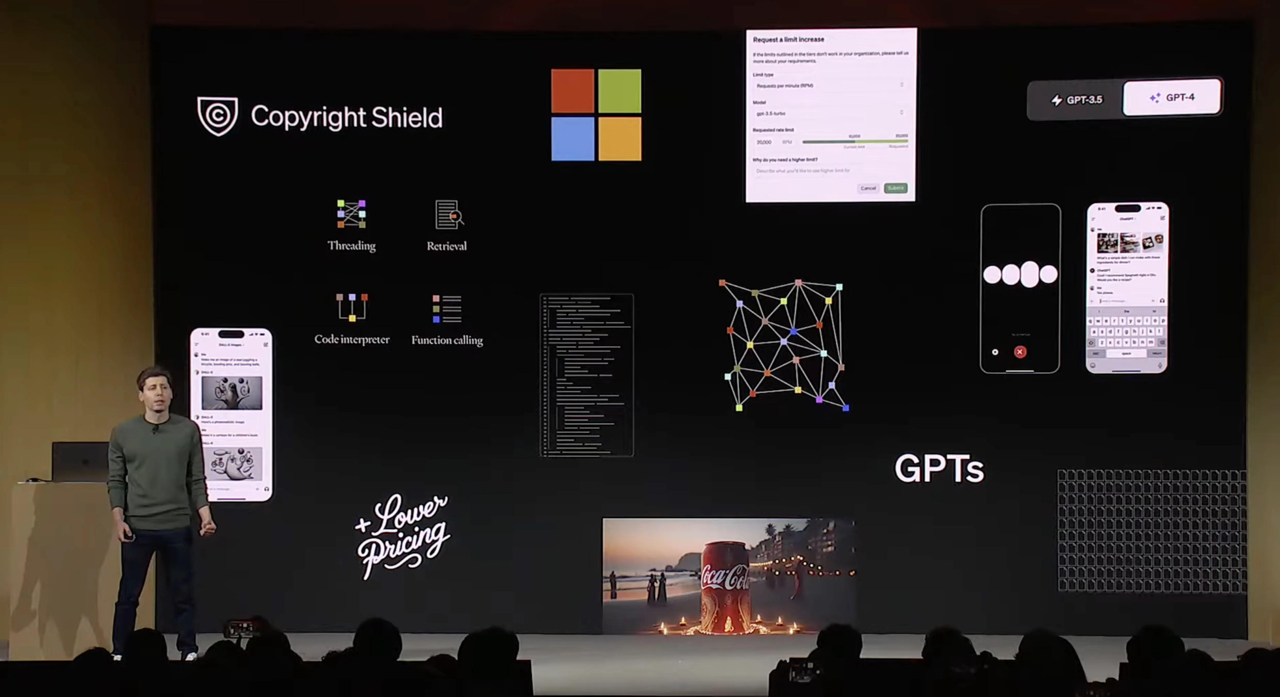 Sam Altman presenting at OpenAI Dev Day
